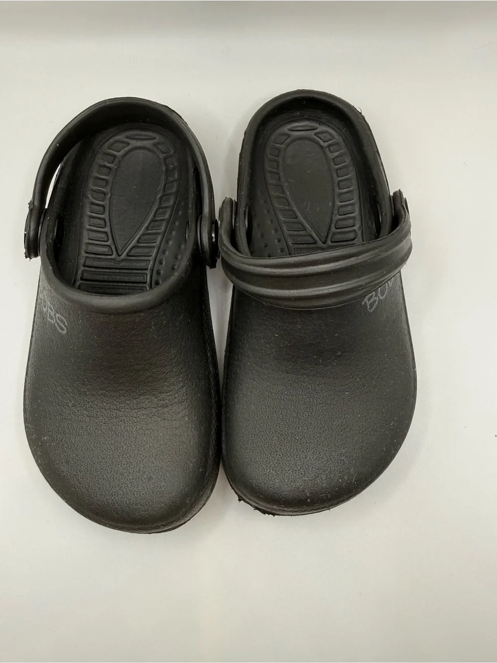 BOBS from Skechers Black Kids Slip-On Clogs with Heel Strap